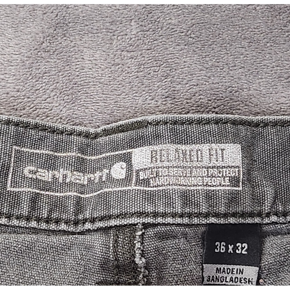 Carhartt Pants Mens 36x32 Gray Relaxed Straight Rigby Dungaree 102291 306 - Picture 4 of 12